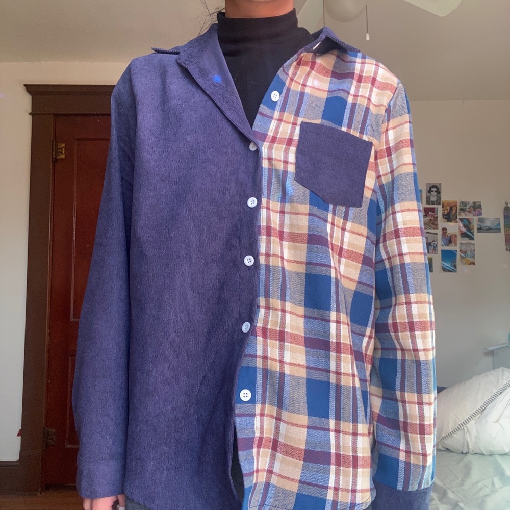 vintage spliced button up top